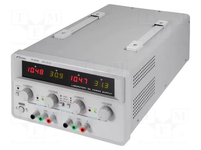 Power supply: laboratory; linear,multi-channel; 0÷30VDC; 0÷10A TWINTEX TP-30102