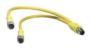 SENSOR CORD, 4P M12 PLUG-2X3P M12 RCPT 120068-0195