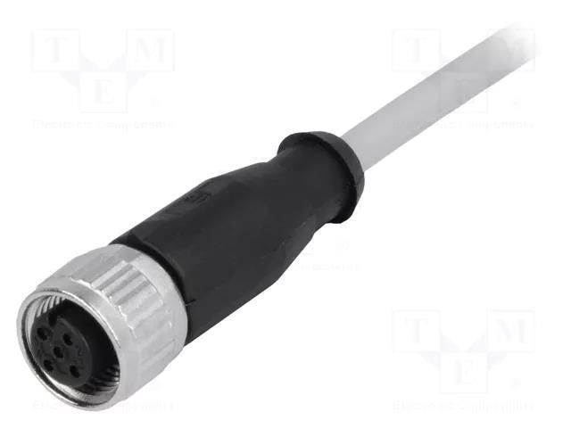 Connector: M12; plug; female; PIN: 4; straight; cables; 5m HARTING 21348500484050