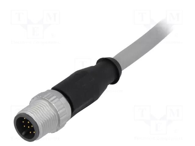 Connector: M12; plug; male; PIN: 12; straight; cables; 0.5m HARTING 21348400C79005