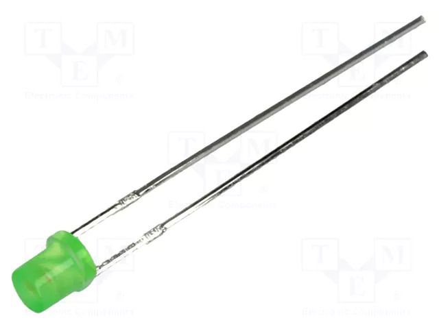LED; green; 3mm; 6÷13mcd; 130°; Front: flat; 1.6÷2.6VDC LUCKYLIGHT LL-304GD1X-1A
