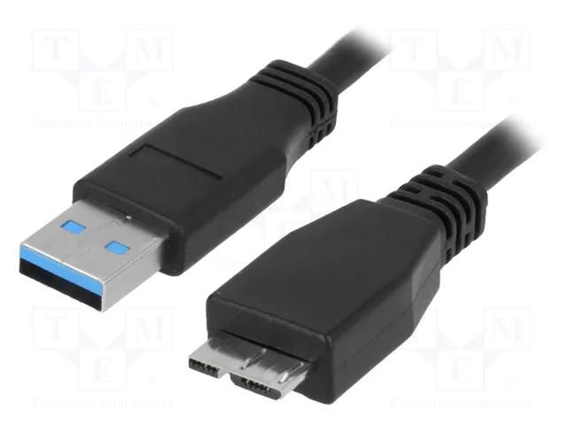 Cable; USB 3.0; USB A plug,USB B micro plug; nickel plated LOGILINK CU0037