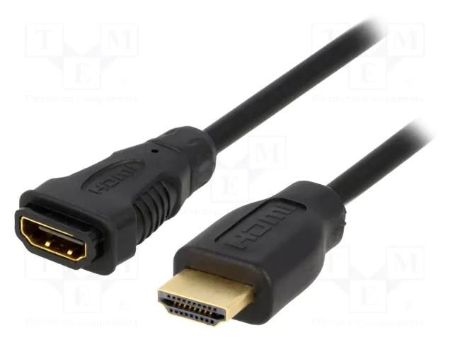 Cable; HDMI socket,HDMI plug; 2m; black; HDMI 1.4 LOGILINK CH0056