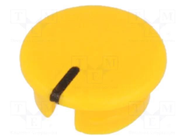 Cap; ABS; yellow; push-in; Pointer: black; round OKW A4113104