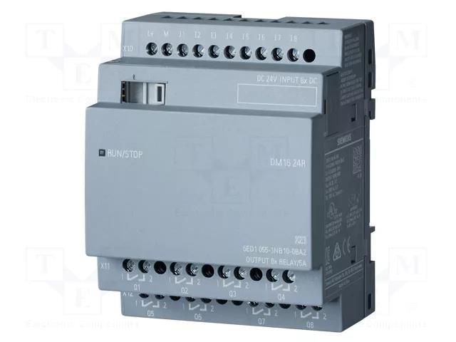 Module: extension; IN: 8; OUT: 8; OUT 1: relay; 5A; 24VDC; 24VAC SIEMENS 6ED1055-1NB10-0BA2