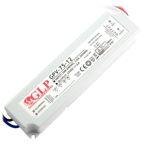 Power supply GPV-75-12 for LED strip - 12V / 6A / 72W - waterproof ZAS-08684 5901885208237