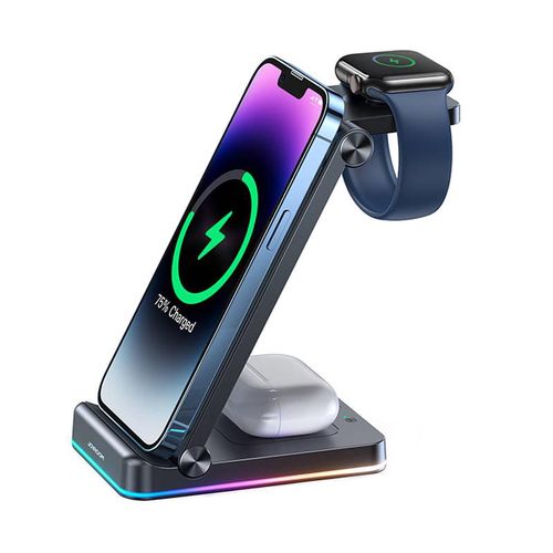 3in1 Wireless Charging Station Joyroom JR-WQN01 (black), Joyroom JR-WQN01