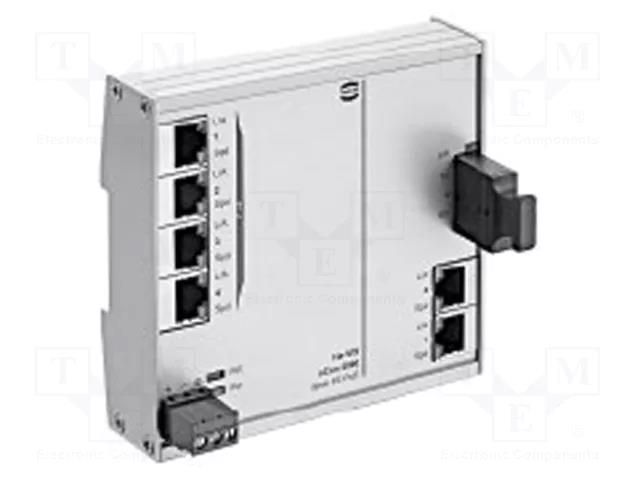 Switch PoE Ethernet; unmanaged; Number of ports: 6; 9÷60VDC; IP30 HARTING 24020061130