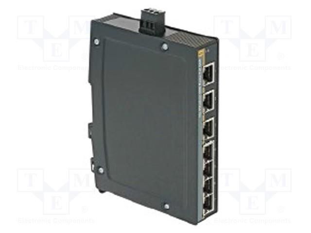 Switch Ethernet; unmanaged; Number of ports: 7; 9÷60VDC; RJ45 HARTING 24034070000