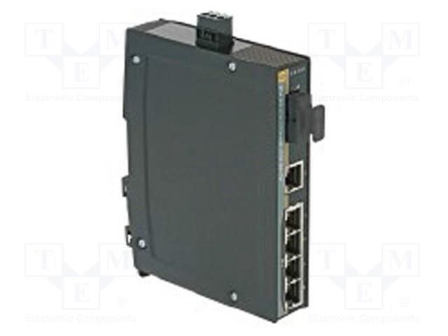 Switch Ethernet; unmanaged; Number of ports: 5; 9÷60VDC; RJ45,SC HARTING 24034051100