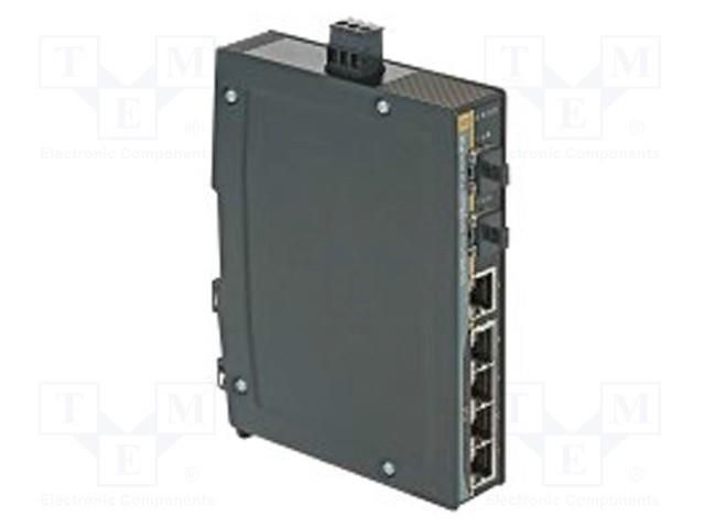 Switch PoE Ethernet; unmanaged; Number of ports: 5; 9÷60VDC; IP30 HARTING 24034052320