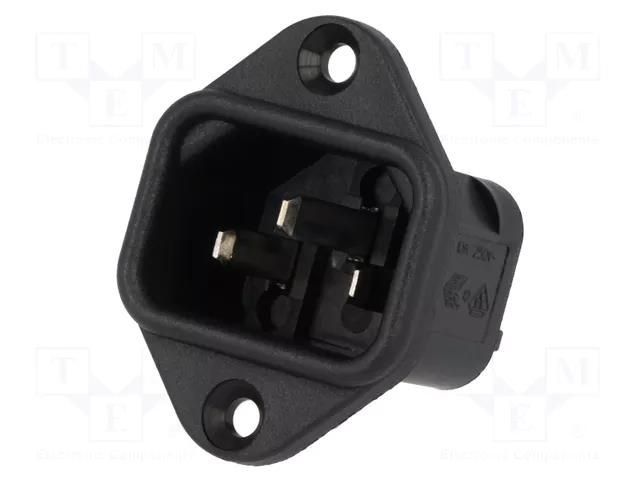 Connector: AC supply; socket; male; 10A; 250VAC; C14 (E); IEC 60320 BULGIN PX0579/28