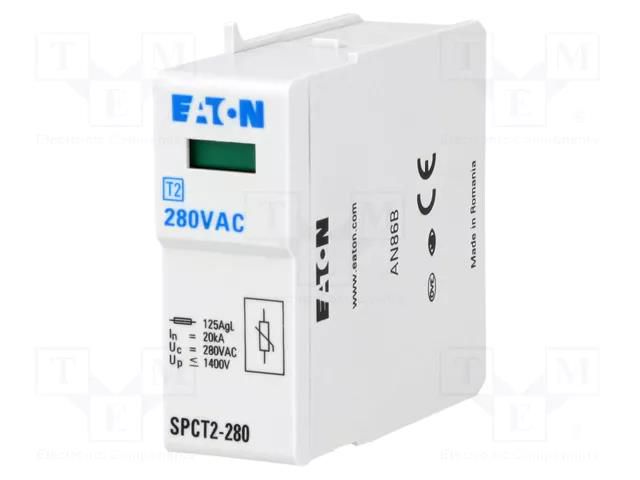 Cartridge for surge arrestor; Type 2; 40kA; 280VAC; socket; 1.4kV EATON ELECTRIC SPCT2-280