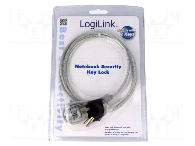 Security wire; silver; Features: key protection; 1.5m LOGILINK NBS003