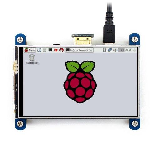 Touch screen resistive LCD IPS 4" 800x480px HDMI + GPIO for Raspberry Pi - Waveshare 12030 WSR-07602 5904422336011