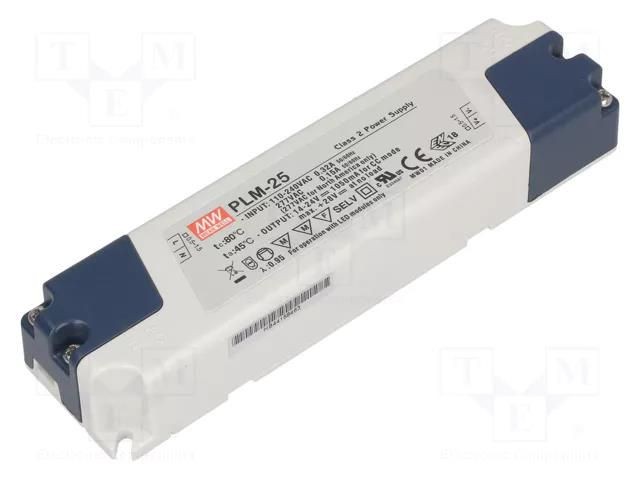 Power supply: switching; LED; 25.2W; 42÷72VDC; 350mA; 110÷295VAC MEAN WELL PLM-25-350
