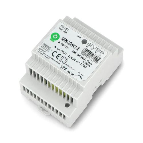 DIN30W12 power supply for DIN rail - 12V/2,5A/30W ZAS-06393 5902135137925