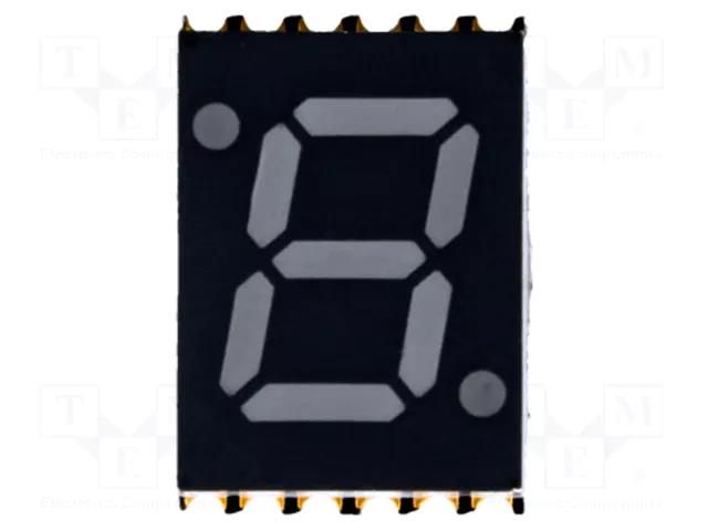 Display: LED; 7-segment; 7mm; 0.28"; No.char: 1; red; 10mcd; cathode OPTO Plus LED OPS-S2811LE