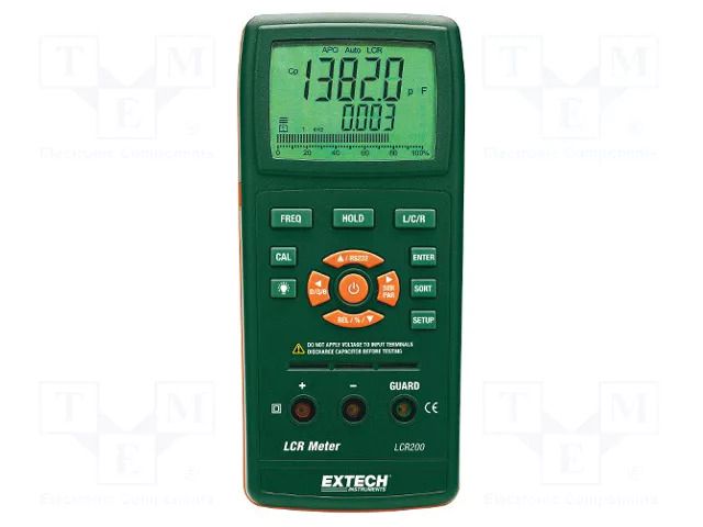 LCR meter; LCD; 20Ω,200Ω,2kΩ,20kΩ,200kΩ,2MΩ,20MΩ,200MΩ EXTECH LCR200