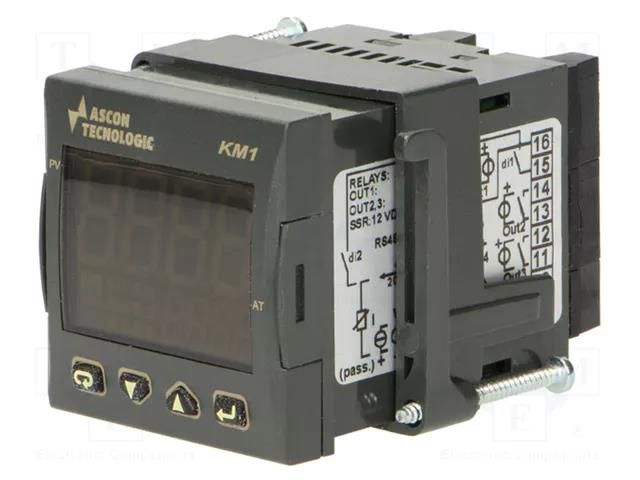 Module: regulator; temperature; SPST-NO; OUT 2: SPST-NO; on panel ASCON TECNOLOGIC KM1-HCRR-D