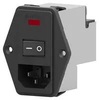 POWER ENTRY CONN, PLUG, 6A/230V, FLANGE 2-6609104-0