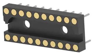 DIP SOCKET, GOLD, 20POS, 2.54MM 2-1437536-6
