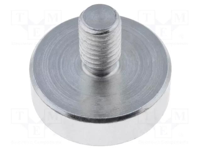 Magnet: permanent; neodymium; 140N; Ø: 20mm; H: 6mm; steel; steel ELESA+GANTER GN50.3-ND-20-M6