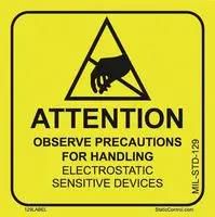 LABEL, WARNING, 50.8X50.8MM, BLACK/YEL 129LABEL