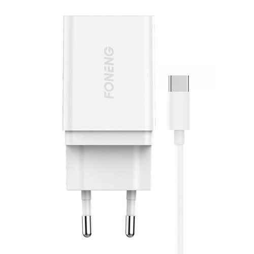 Fast charger Foneng 1x USB K300 18W + USB to USB-C cable, Foneng K300 Type-C