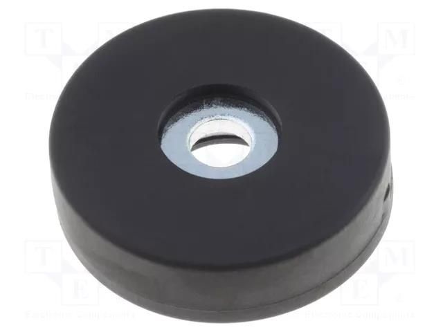 Magnet: permanent; neodymium; 35N; Ø: 22mm; H: 6mm; rubber ELESA+GANTER GN51.4-ND-22