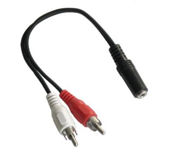 Juhe 2xRCA pistik - 3.5mm Pesa 0.2m stereo 2xRCA-3.5SF/02 4040849500923