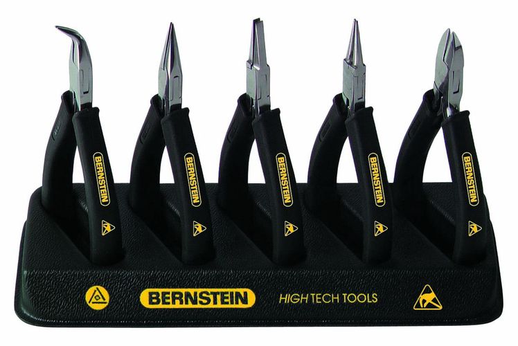 5-piece set dissipative pliers in a table support 3-650