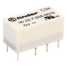 Subminiature relay, 5V Sensitive DC, 2CO, 2A, contacts AgNi+Au 30.22.7.005.0010 8012823198538