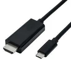 CABLE, USB 3.1 C-HDMI A PLUG, 2M, BLACK 11.04.5841