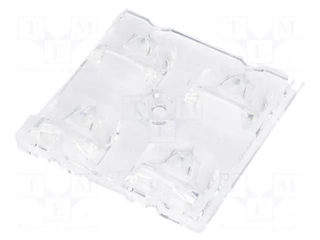 LED lens; square; transparent; LED CREE,LED TOSHIBA; H: 7mm LEDIL C14165