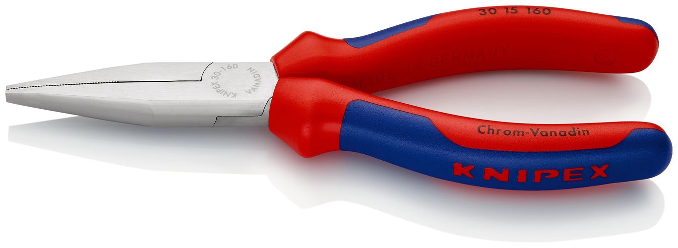 KNIPEX 30 15 160 Long Nose Pliers with multicomponent handles chrome-plated 160 mm 30 15 160 4003773035046