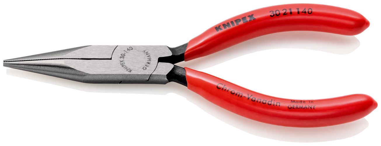 KNIPEX 30 21 140 Long Nose Pliers plastic coated black atramentized 140 mm 30 21 140 4003773042433