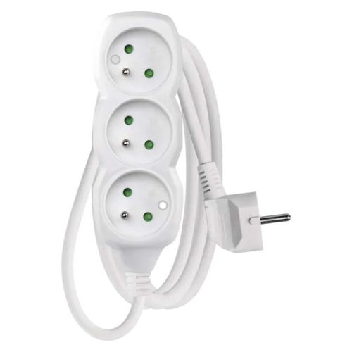 Extension Cord 1.5 m / 3 sockets / white / PVC / 1 mm2, EMOS P0311 8595025309327