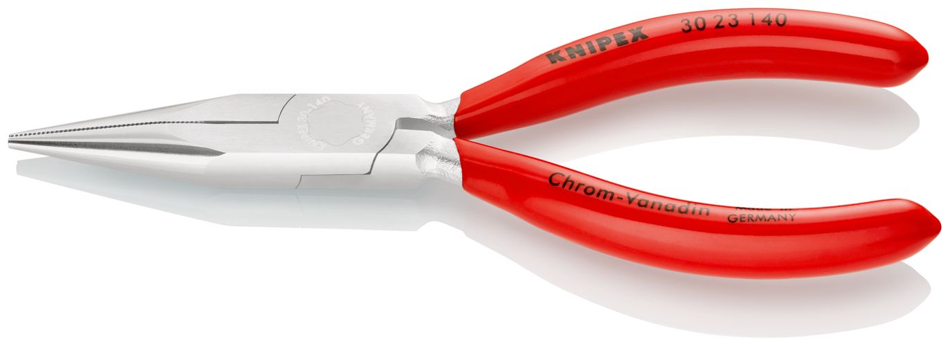 KNIPEX 30 23 140 Long Nose Pliers with plastic coating chrome-plated 140 mm 30 23 140 4003773016373