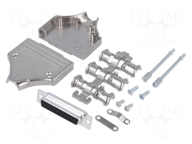 Connector: D-Sub; PIN: 25; plug; female; straight; soldering MH CONNECTORS MHDM25-DB25S-K