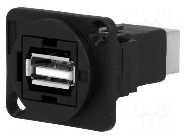 Adapter; USB A socket,USB B socket; FT; USB 2.0; plastic; 19x24mm CLIFF CP30209N