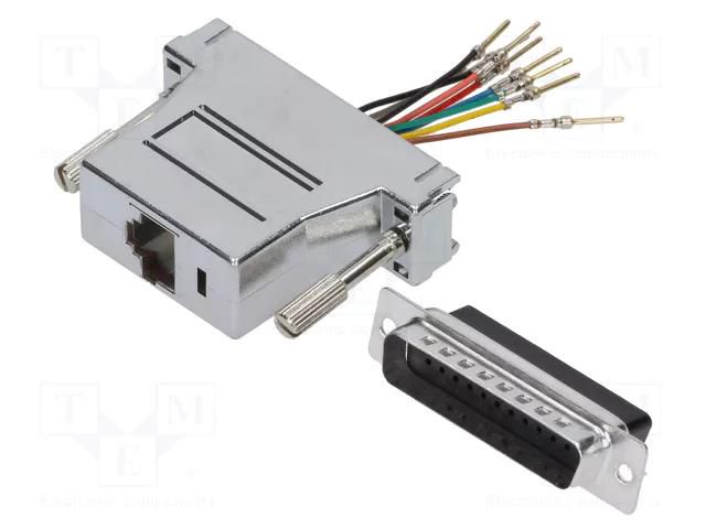 Transition: adapter; D-Sub 25pin male,RJ45 socket MH CONNECTORS MHDA25-PMJ8-M-K-RC