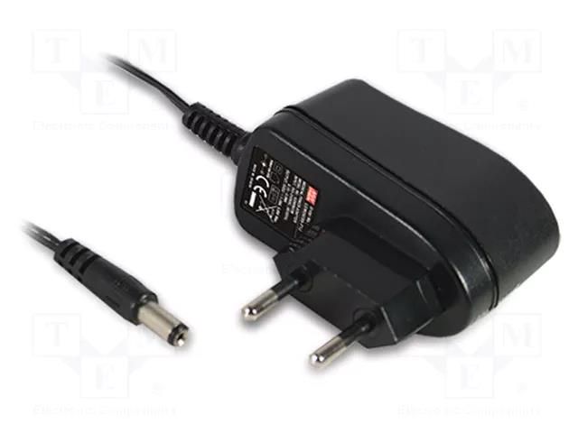 Power supply: switching; mains,plug-in; 18VDC; 0.33A; 6W; 80% MEAN WELL GSM06E18-P1J