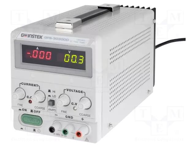 Power supply: laboratory; single-channel,linear; 0÷30VDC; 0÷3A GW INSTEK GPS-3030DD