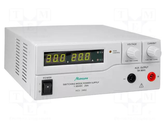 Power supply: programmable laboratory; Ch: 1; 1÷16VDC; 0÷40A MANSON HCS-3400-USB