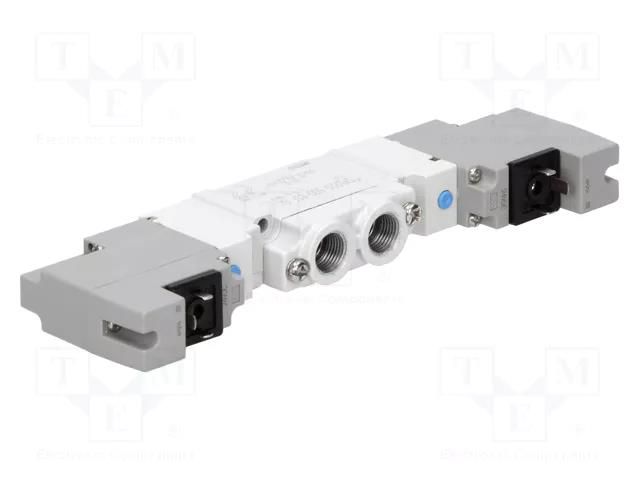 Electromagnetic valve; 1÷7bar; 5/2 bistable; aluminium; IP65 SMC SY52205DO01FQ