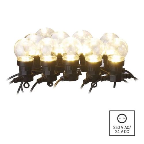 LED light chain – 10x clear party bulbs, 5 m, outdoor and indoor, warm white, EMOS DCPW02 8592920093214