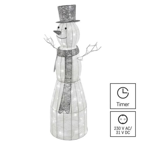 LED Christmas snowman, rattan, 124 cm, indoor, cool white, timer, EMOS DCFC01 8592920093894