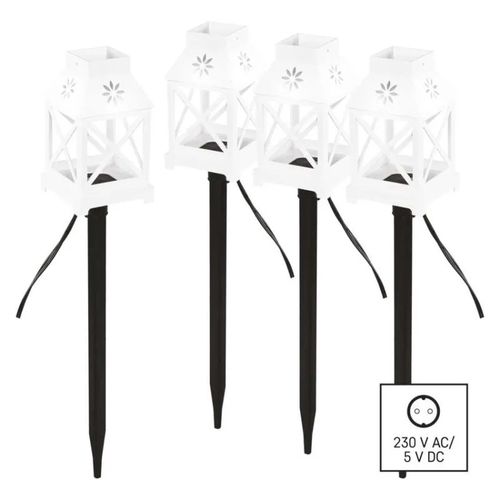 LED decoration – stake lanterns, white, outdoor and indoor, cool white, EMOS DCLC01 8592920099292