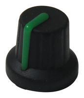 SOFT TOUCH KNOB, BLACK/GREEN, 16MM MP72604S